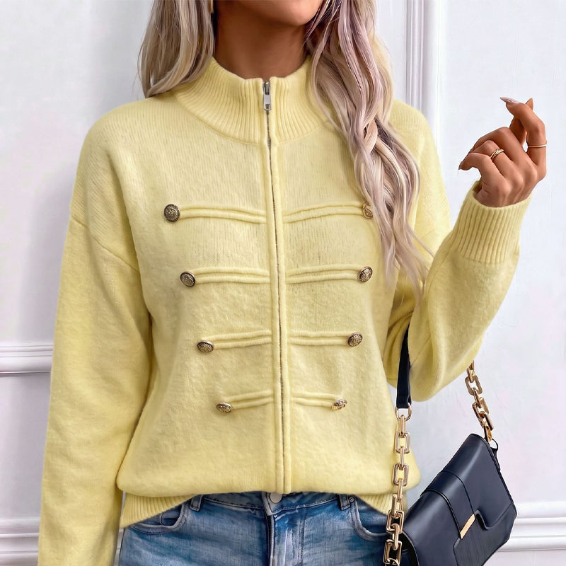 🥳💞LAST DAY SALE ONLY $39.99!!🧥Women's Casual Double Zipper Sweater Jacket🎁