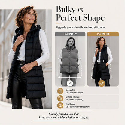 Women’s Zip-Up Long Puffer Vest
