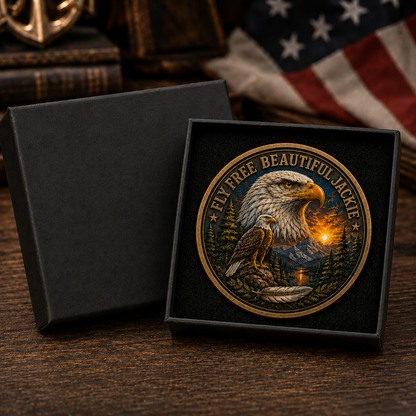 🦅 Jackie Bald Eagle 3D Relief Memorial Medallion | Detailed Color Artwork Tribute 2012–2026