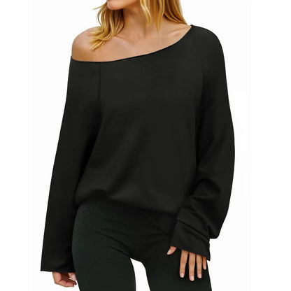 Women's Off-Shoulder Thin Sweatshirt