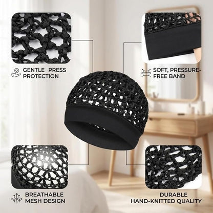 💖Hot 50% OFF🌹🌙 3-Piece Stretchy Wide-Edge Sleeping Cap Set