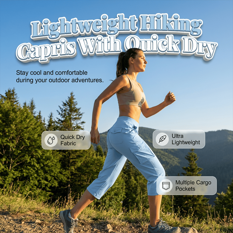 Women's lightweight quick dry hiking capris