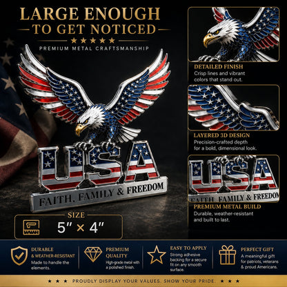 🇺🇸250th Anniversary 49% OFF - ★USA Faith, Family & Freedom★ Metal Emblem