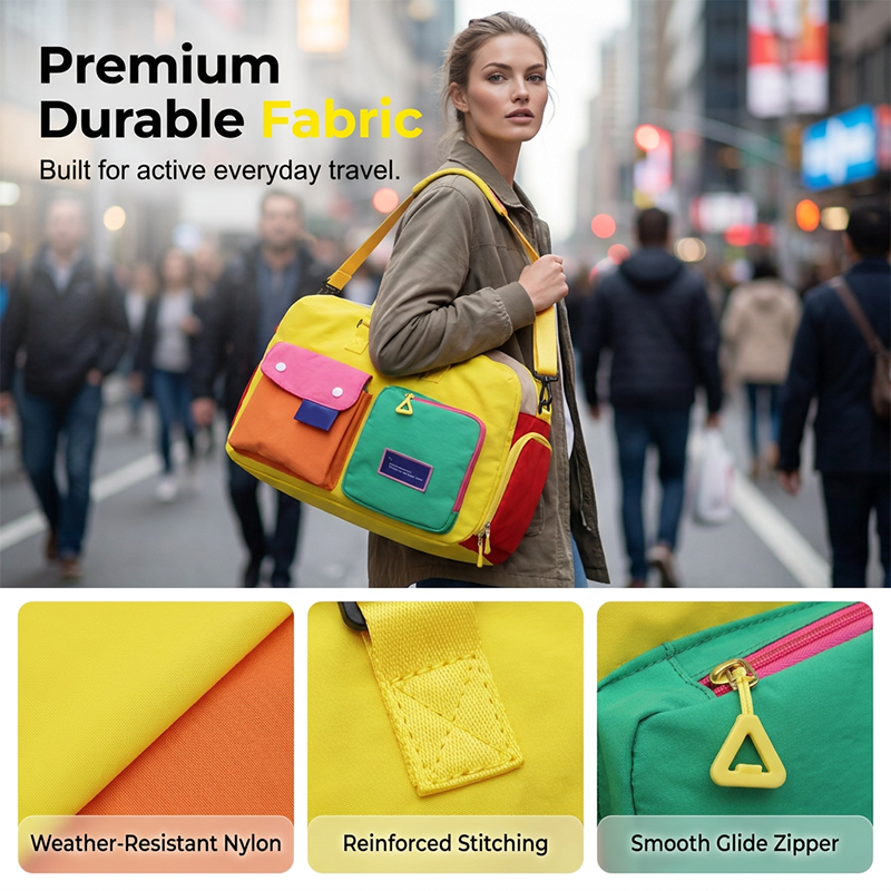 🔥Last Day Sale 60% OFF⏰🛍️🧳🎒👜Casual Color Block Overnight Bag – Spacious & durable – Perfect for gym, travel or weekend trips – lightweight with carry handles🎁