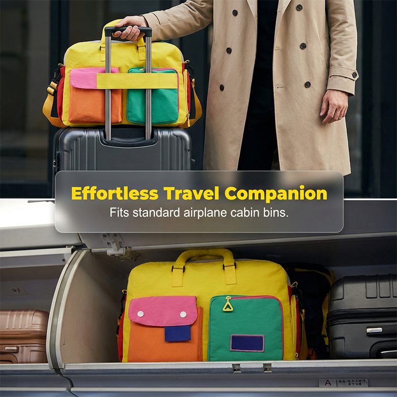 🔥Last Day Sale 60% OFF⏰🛍️🧳🎒👜Casual Color Block Overnight Bag – Spacious & durable – Perfect for gym, travel or weekend trips – lightweight with carry handles🎁