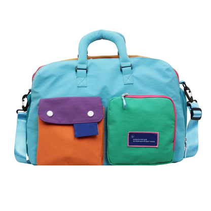 🔥Last Day Sale 60% OFF⏰🛍️🧳🎒👜Casual Color Block Overnight Bag – Spacious & durable – Perfect for gym, travel or weekend trips – lightweight with carry handles🎁