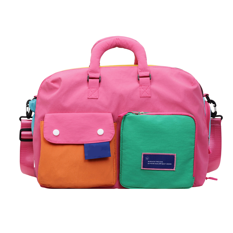 🔥Last Day Sale 60% OFF⏰🛍️🧳🎒👜Casual Color Block Overnight Bag – Spacious & durable – Perfect for gym, travel or weekend trips – lightweight with carry handles🎁