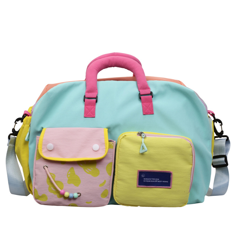 🔥Last Day Sale 60% OFF⏰🛍️🧳🎒👜Casual Color Block Overnight Bag – Spacious & durable – Perfect for gym, travel or weekend trips – lightweight with carry handles🎁