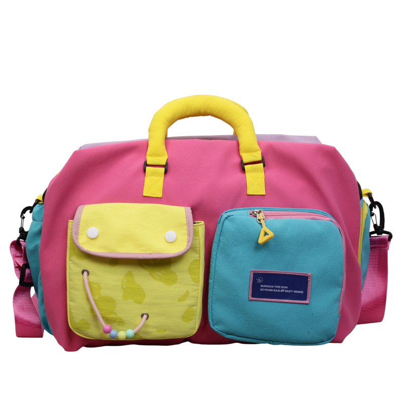🔥Last Day Sale 60% OFF⏰🛍️🧳🎒👜Casual Color Block Overnight Bag – Spacious & durable – Perfect for gym, travel or weekend trips – lightweight with carry handles🎁