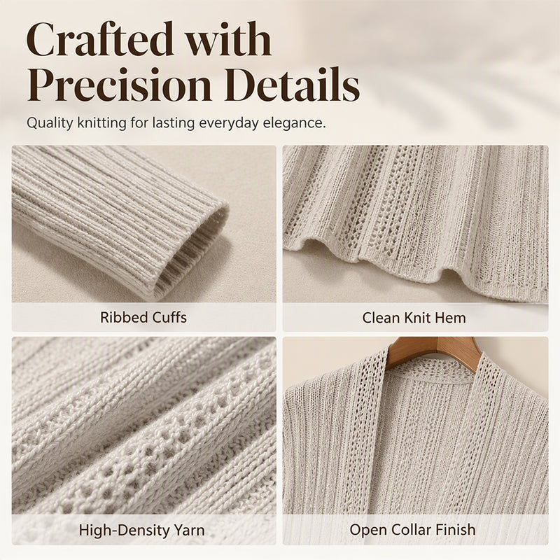 🌸LAST DAY SALE ONLY 32.99!!🌻🧥Women's Soft Knit Open-Front Cardigan – Elegant & Easy to Layer