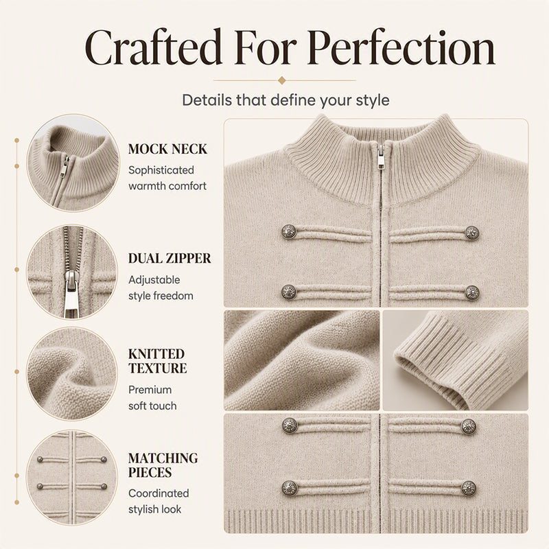 🥳💞LAST DAY SALE ONLY $39.99!!🧥Women's Casual Double Zipper Sweater Jacket🎁
