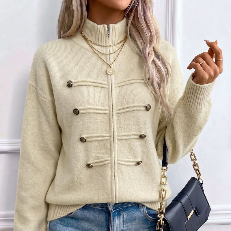 🥳💞LAST DAY SALE ONLY $39.99!!🧥Women's Casual Double Zipper Sweater Jacket🎁