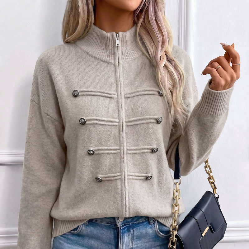 🥳💞LAST DAY SALE ONLY $39.99!!🧥Women's Casual Double Zipper Sweater Jacket🎁