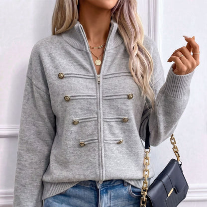 🥳💞LAST DAY SALE ONLY $39.99!!🧥Women's Casual Double Zipper Sweater Jacket🎁