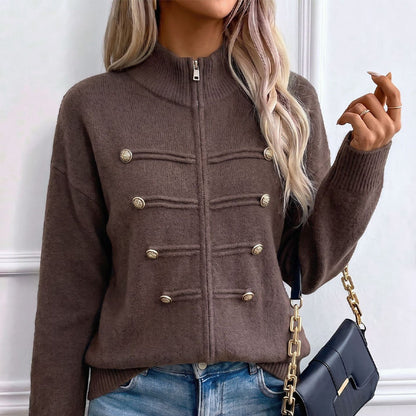 🥳💞LAST DAY SALE ONLY $39.99!!🧥Women's Casual Double Zipper Sweater Jacket🎁