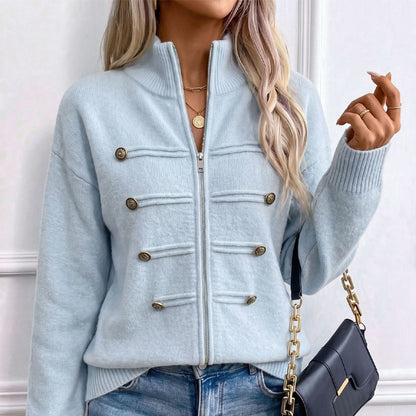 🥳💞LAST DAY SALE ONLY $39.99!!🧥Women's Casual Double Zipper Sweater Jacket🎁