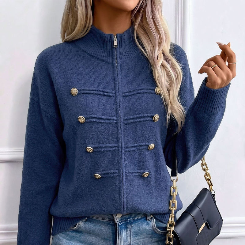 🥳💞LAST DAY SALE ONLY $39.99!!🧥Women's Casual Double Zipper Sweater Jacket🎁