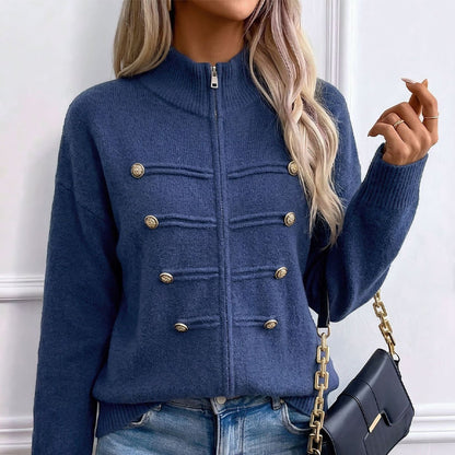 🥳💞LAST DAY SALE ONLY $39.99!!🧥Women's Casual Double Zipper Sweater Jacket🎁