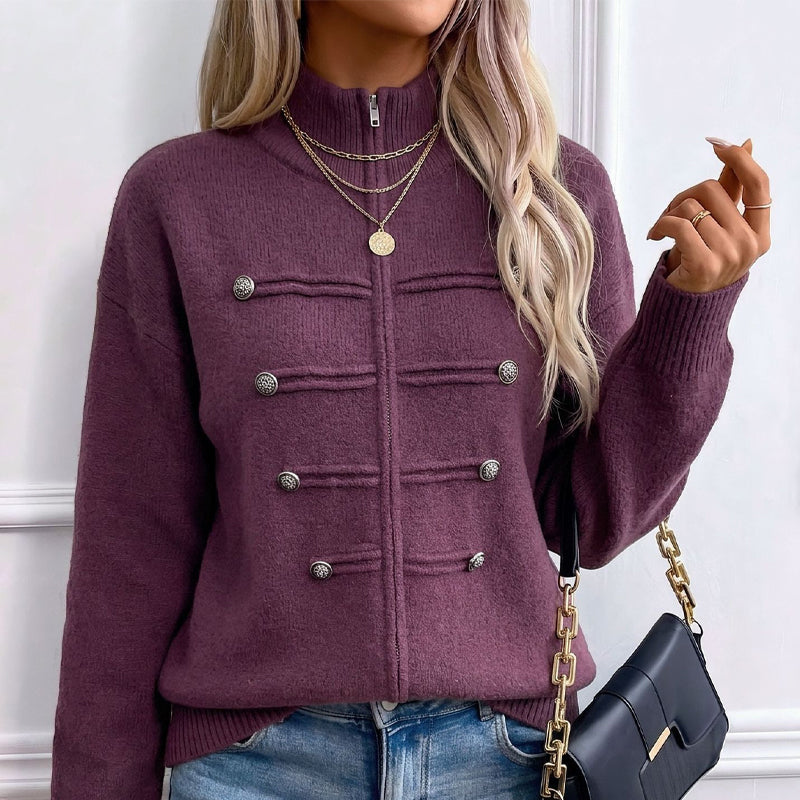 🥳💞LAST DAY SALE ONLY $39.99!!🧥Women's Casual Double Zipper Sweater Jacket🎁