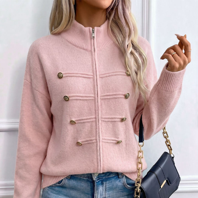 🥳💞LAST DAY SALE ONLY $39.99!!🧥Women's Casual Double Zipper Sweater Jacket🎁