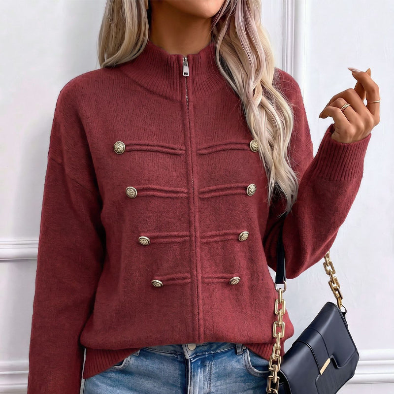 🥳💞LAST DAY SALE ONLY $39.99!!🧥Women's Casual Double Zipper Sweater Jacket🎁