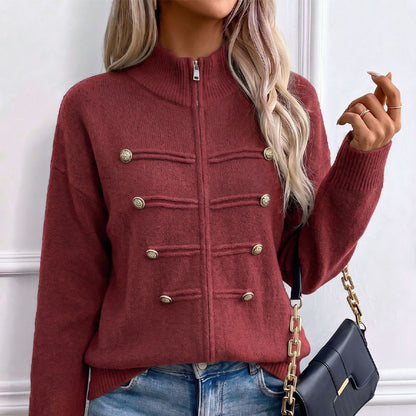 🥳💞LAST DAY SALE ONLY $39.99!!🧥Women's Casual Double Zipper Sweater Jacket🎁